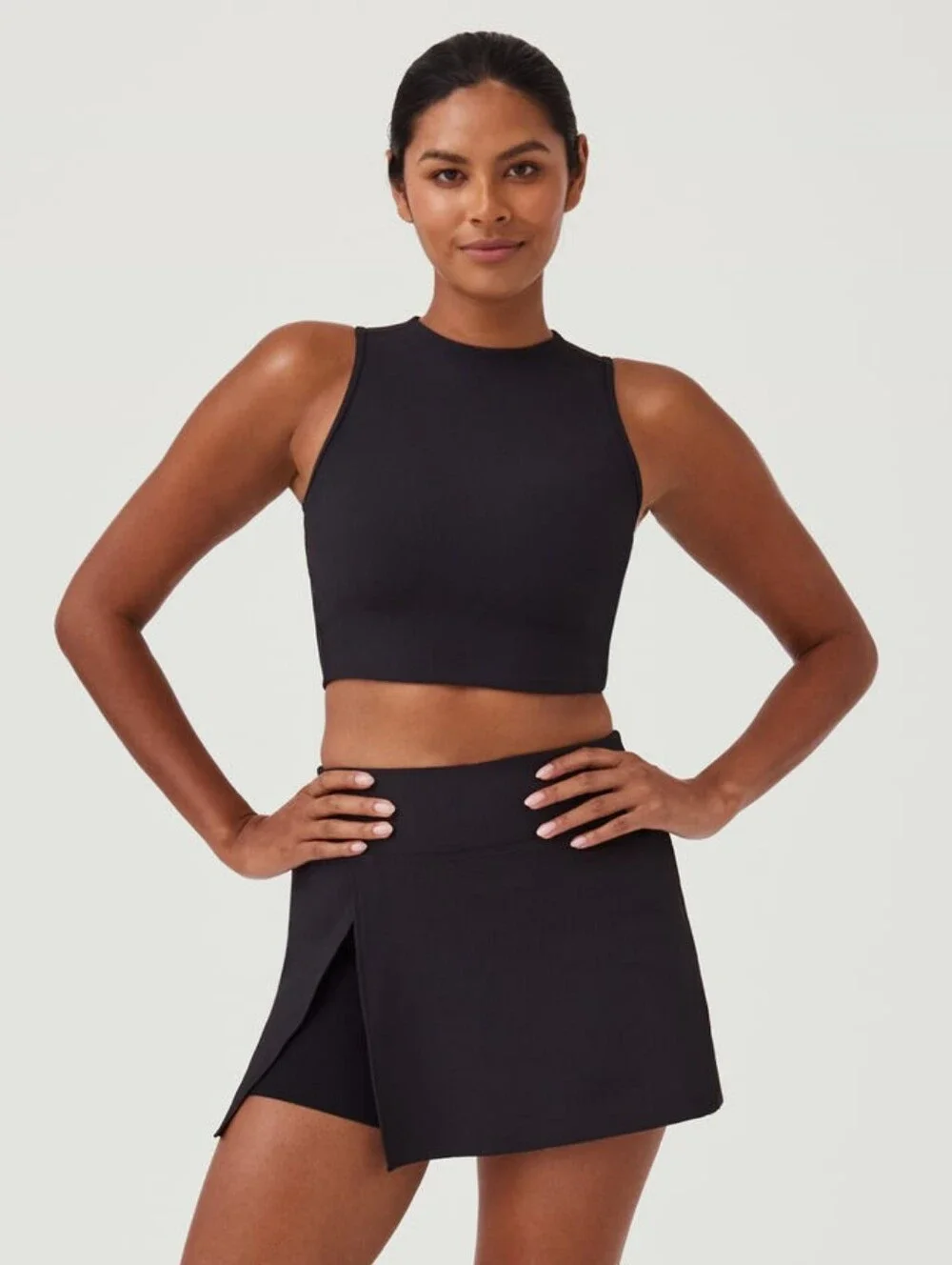 NWT SPANX CONTOUR RIB MOCK NECK Crop Top Sz S